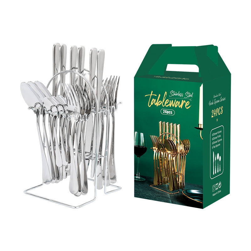 Stainless Steel Knife, Spoon, Teaspoon & Fork Cutlery Set with Rack & Gift Box-Dining Accessories-Tupperware 4 Sale