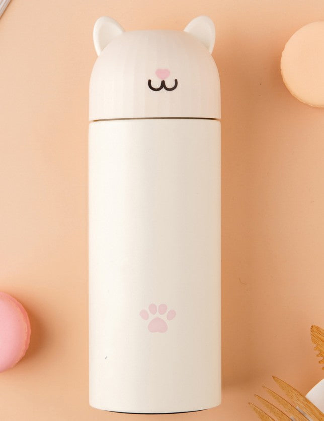 Creative Smart Cat Stainless Steel Digital Display Insulated Water Bottle 300ml-Insulated Water Bottle-Tupperware 4 Sale