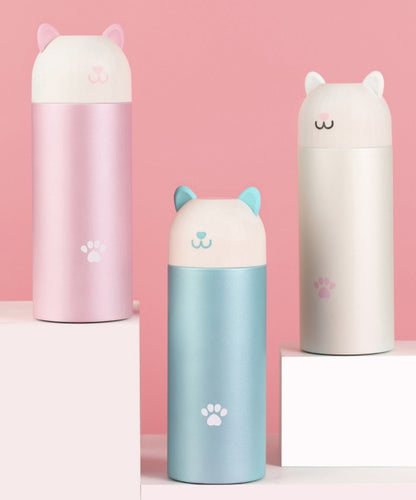 Creative Smart Cat Stainless Steel Digital Display Insulated Water Bottle 300ml-Insulated Water Bottle-Tupperware 4 Sale