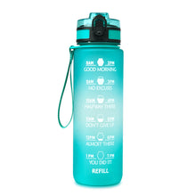 Load image into Gallery viewer, Reusable &amp; Motivational Water Bottle with Time Marker Reminder &amp; Straw - 1L-Drinking Bottles-Tupperware 4 Sale
