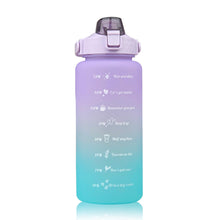 Load image into Gallery viewer, Reusable &amp; Motivational Gradient Flip Top Water Bottle with Straw &amp; Time Marker Reminder - 2L-Drinking Bottles-Tupperware 4 Sale