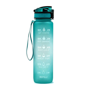 Reusable & Motivational Water Bottle with Time Marker Reminder & Infuser - 1L-Drinking Bottles-Tupperware 4 Sale