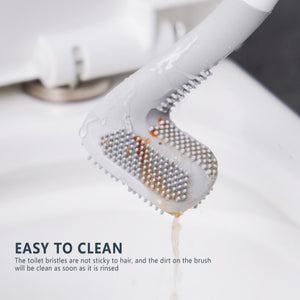 Non-slip Long Handle Silicone Toilet Cleaning Brush-Bathroom Accessories-Tupperware 4 Sale