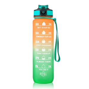 Reusable Water Bottle with Time Marker & Straw For Direct Drinking - 1L-Drinking Bottles-Tupperware 4 Sale