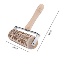 Load image into Gallery viewer, Single Hand-held Wooden Print Rolling Pin-Kitchen Accessories-Tupperware 4 Sale