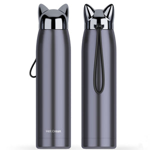 Cute Cat Ears Stainless Steel Insulated Water Bottle 320ml-Insulated Water Bottle-Tupperware 4 Sale