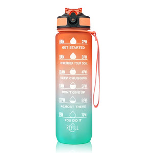 Reusable Water Bottle with Time Marker & Straw For Direct Drinking - 1L-Drinking Bottles-Tupperware 4 Sale