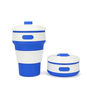 Reusable & Collapsible Silicone Coffee Cup with Lid & Straw 350ML-Coffee Cup-Tupperware 4 Sale