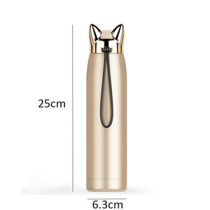 Cute Cat Ears Stainless Steel Insulated Water Bottle 320ml-Insulated Water Bottle-Tupperware 4 Sale