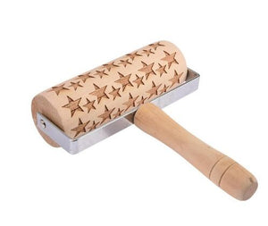 Single Hand-held Wooden Print Rolling Pin-Kitchen Accessories-Tupperware 4 Sale