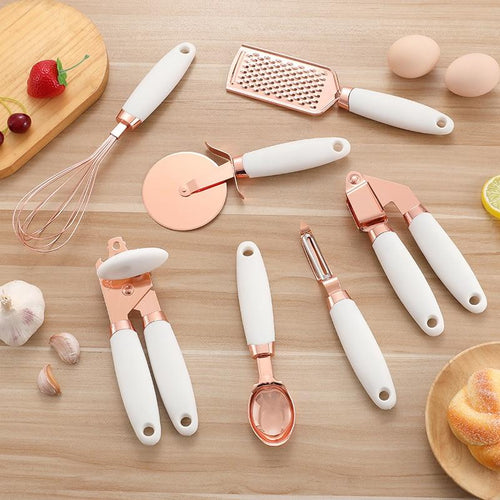 7 Pcs Copper Coated Stainless Steel Kitchen Gadget Set-Kitchen Accessories-Tupperware 4 Sale