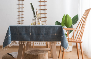 Striped Plaid Cotton Linen Tablecloth-Dining Accessories-Tupperware 4 Sale