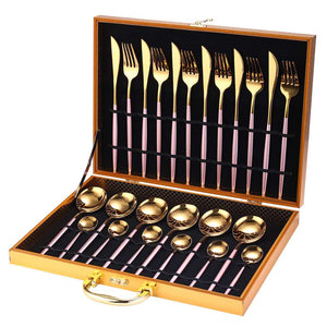 Luxury Knife, Spoon, Teaspoon & Fork Cutlery Set with Gift Box-Dining Accessories-Tupperware 4 Sale