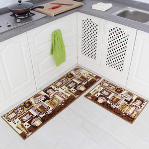 Non-Slip Kitchen Pattern Design 2 Pieces Kitchen Mat Set-Floor Mats-Tupperware 4 Sale