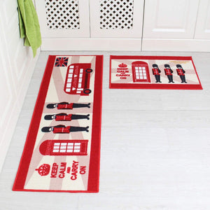 Non-Slip Kitchen Pattern Design 2 Pieces Kitchen Mat Set-Floor Mats-Tupperware 4 Sale