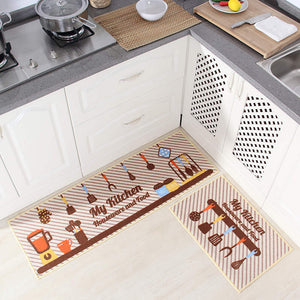 Non-Slip Kitchen Pattern Design 2 Pieces Kitchen Mat Set-Floor Mats-Tupperware 4 Sale