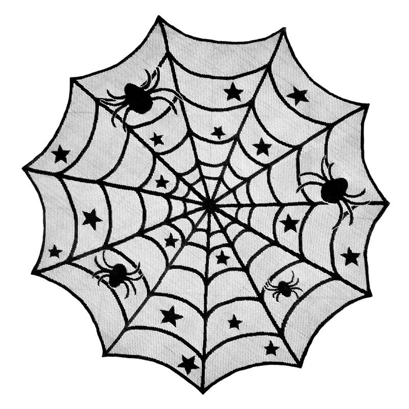 Halloween Lace Tablecloth Black Spider Web-Kitchen Accessories-Tupperware 4 Sale