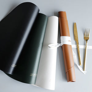 PU Leather Heat Insulation Non-Slip Simple Placemats-Dining Accessories-Tupperware 4 Sale