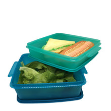 Load image into Gallery viewer, Tupperware Jumbo Goody Box with Carolier - Blue &amp; Green-Lunch Box-Tupperware 4 Sale