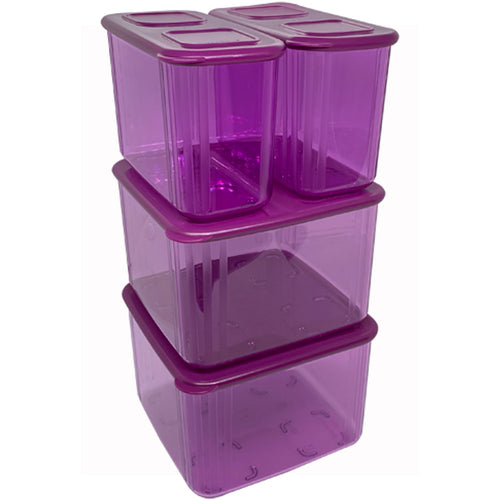Tupperware Fresh N Clear Tall Set - Purple-Chiller Storage-Tupperware 4 Sale