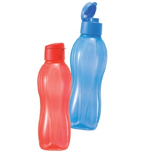Tupperware Eco Drinking Bottles 1L Flip Top (Red & Blue)-Drinking Bottles-Tupperware 4 Sale