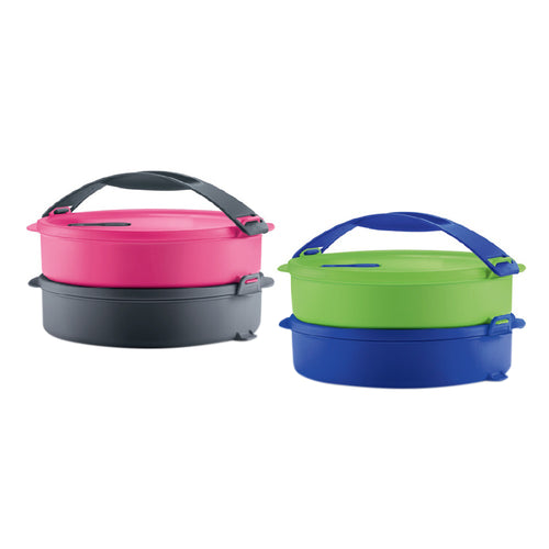 Tupperware Microwavable Round Click To Go Lunch Box - 2 Levels-Food Storage-Tupperware 4 Sale