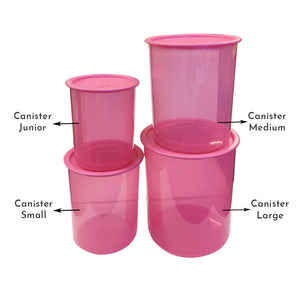 Tupperware One Touch Canister Small Pink-Food Storage-Tupperware 4 Sale