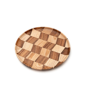 Wooden Plate Round Stitching Nordic Cake Plate-Home Decor-Tupperware 4 Sale